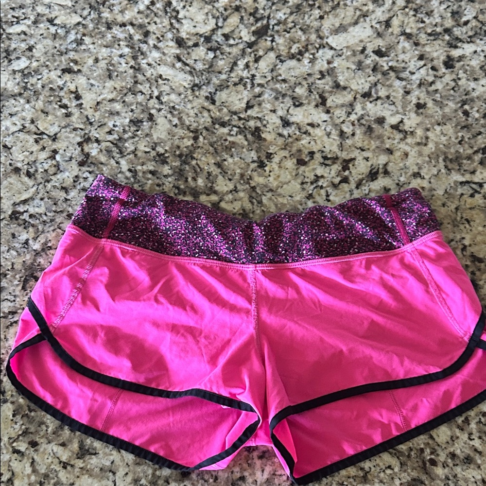 lululemon athletica Pink and Black Women's Athletic Shorts